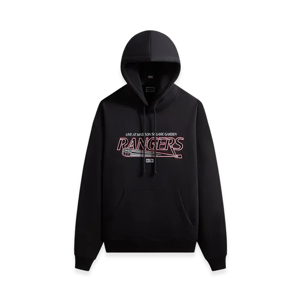 Kith x The New York Rangers Madison Square Garden Puck Vintage Nelson Hoodie "Black"