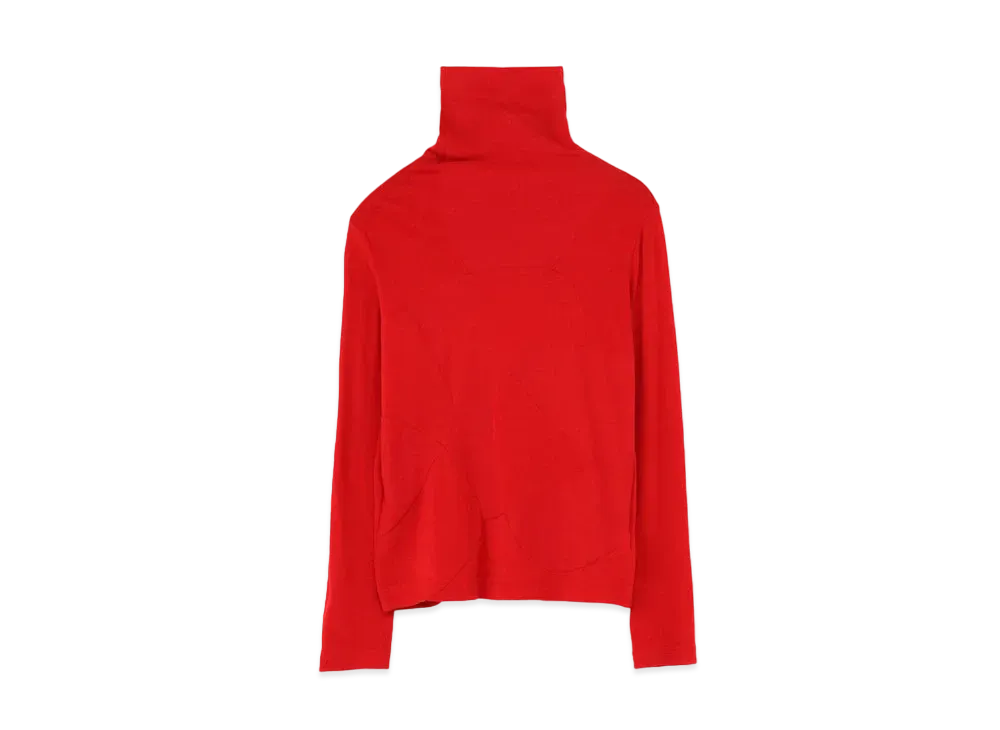 Yohji Yamamoto Y's PLAITING PATCHWORK HIGH NECK T "Red"