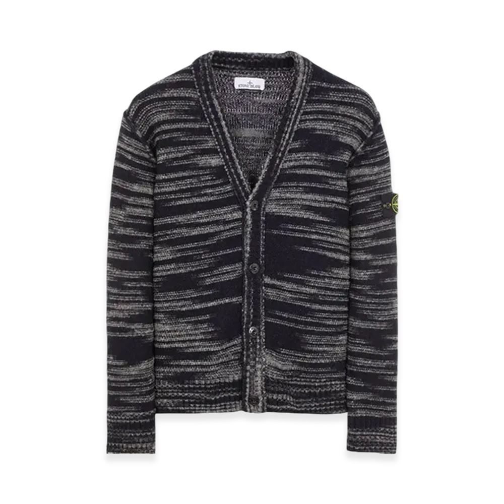 Stone Island 534D3 Two-Tone Wool Cardigan Knit - 23FW "Black"