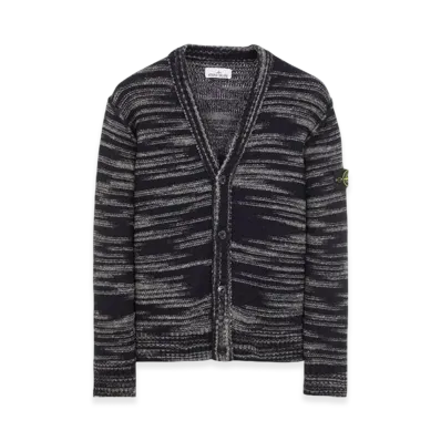 Stone Island 534D3 Two-Tone Wool Cardigan Knit - 23FW "Black"