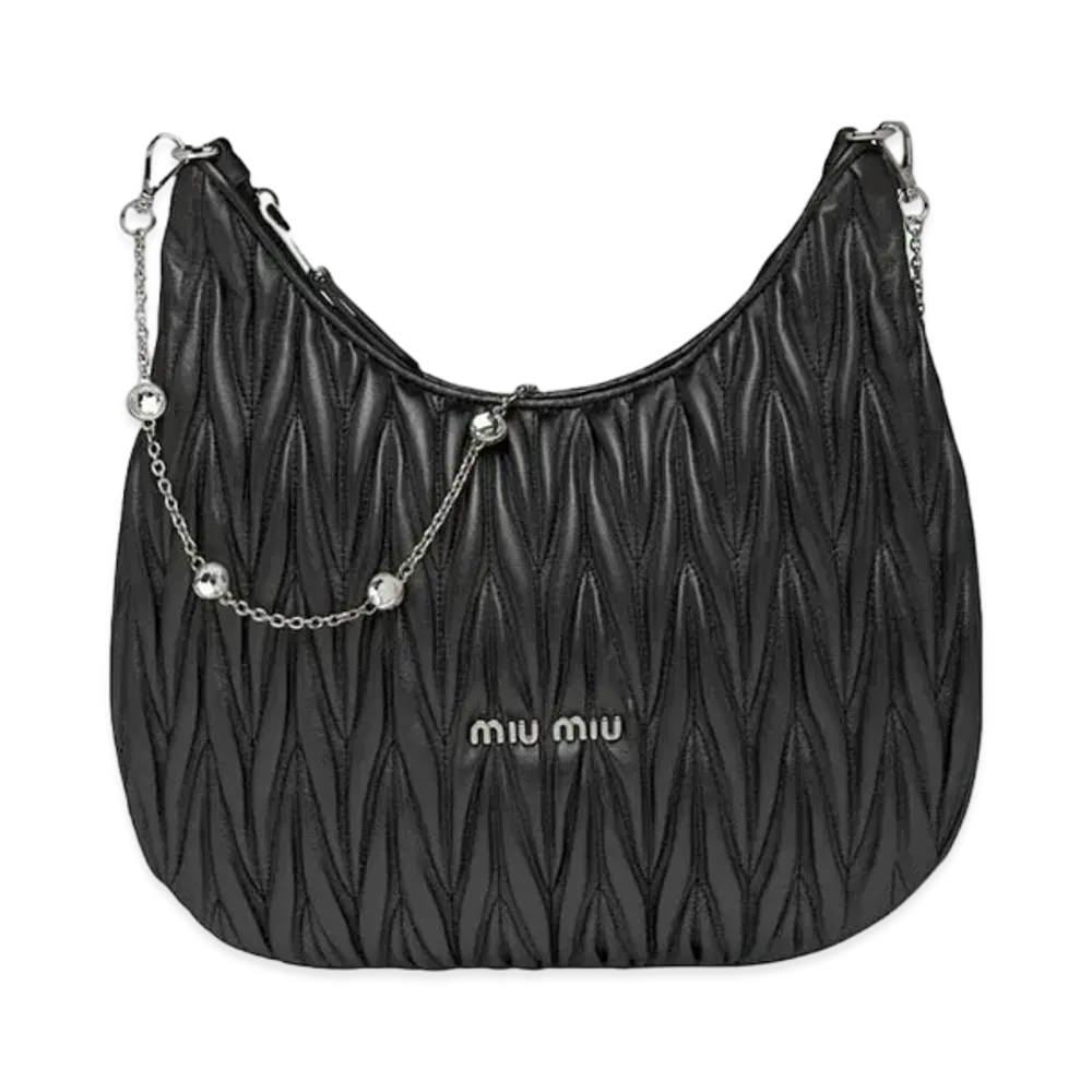MIU MIU Materassenapa Leather Shoulder Bag "Black"