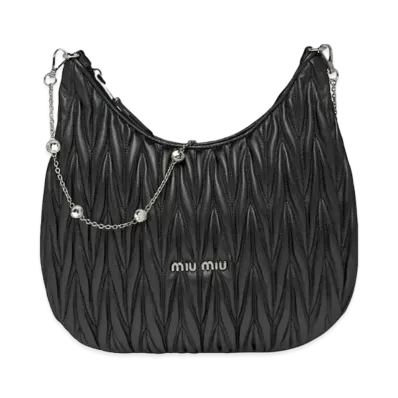 MIU MIU Materassenapa Leather Shoulder Bag "Black"