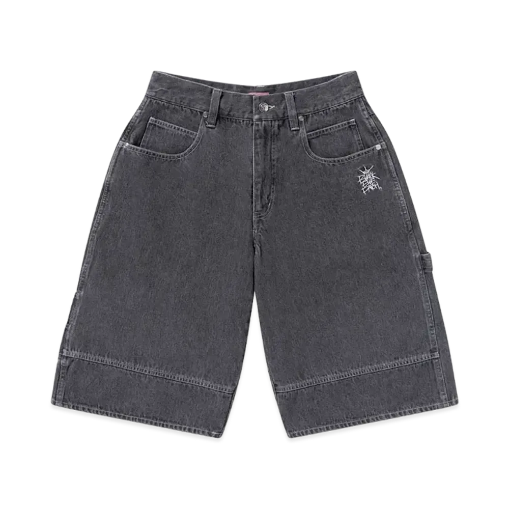 BlackEyePatch Crown Tag Baggy Denim Shorts "Black Indigo"