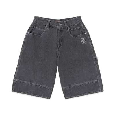 BlackEyePatch Crown Tag Baggy Denim Shorts "Black Indigo"