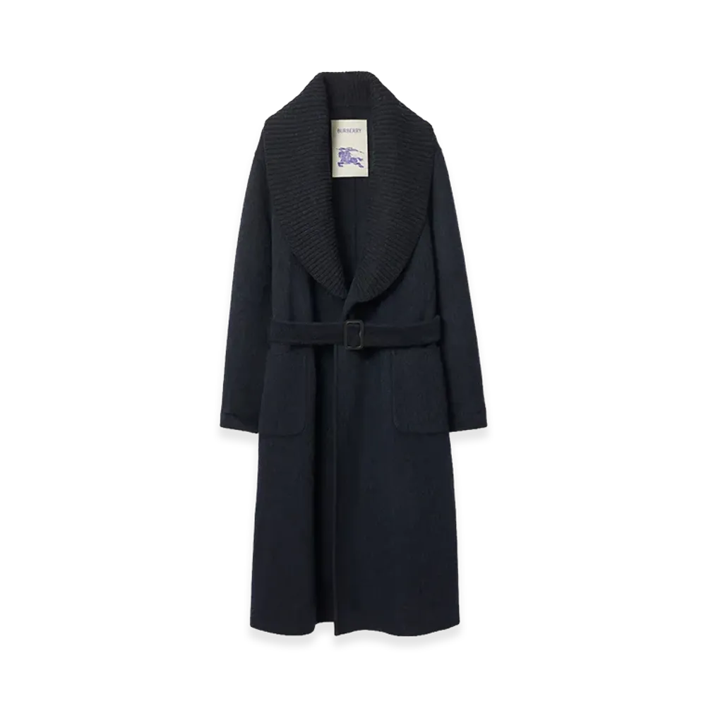 Burberry Wool Mohair Blend Coat "Night Melange"
