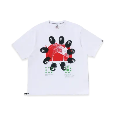A BATHING APE x KAZUKI KURAISHI Geodesie S/S Tee "White"