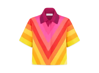 Dior Miss Dior Short-Sleeved Jacket Multicolor Technical Knit with Dior Bayadere Motif "Colorful"