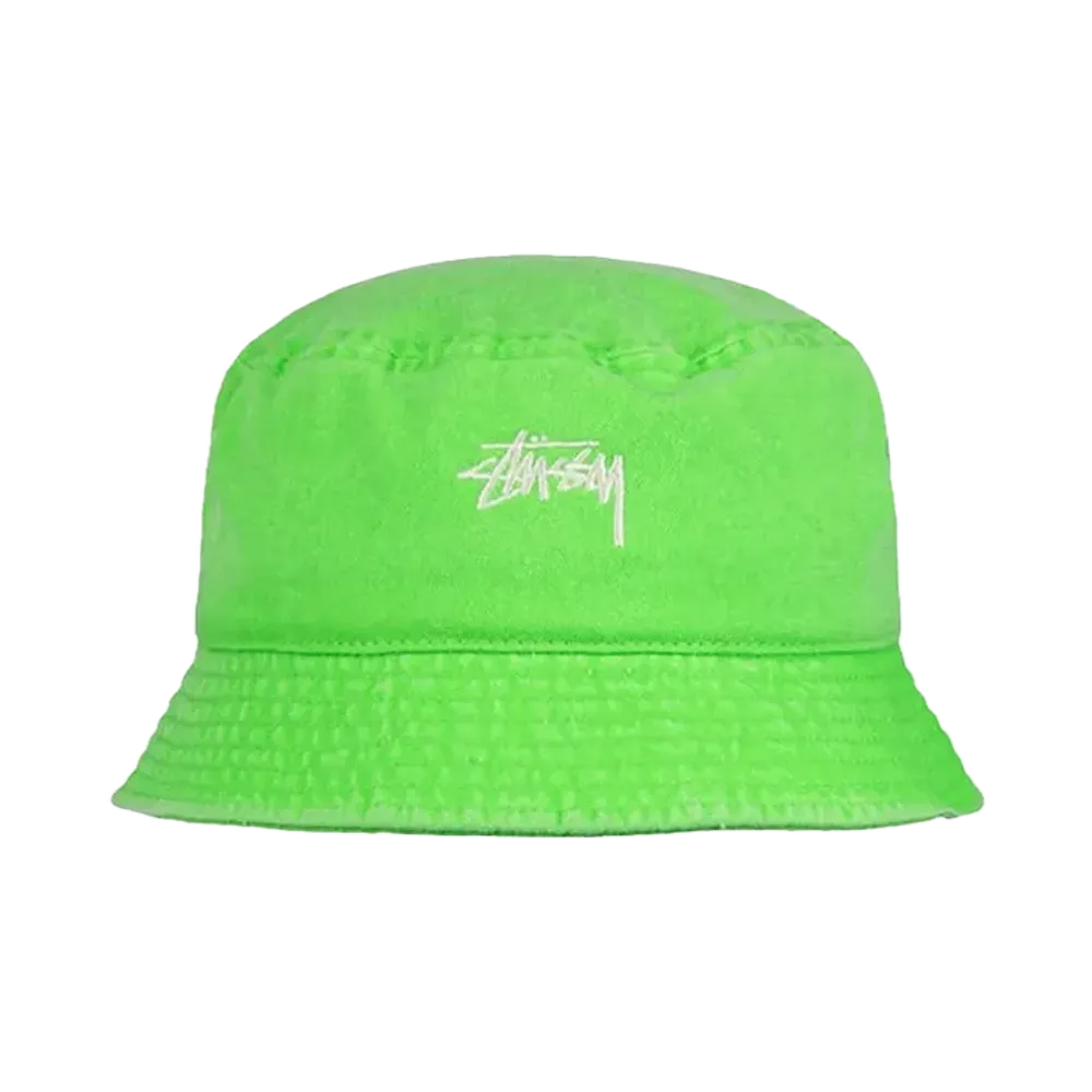 Stussy Washed Stock Bucket Hat "Mint"