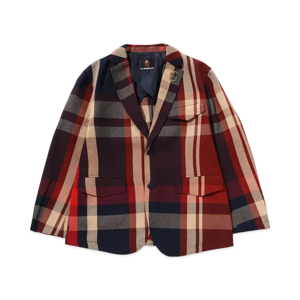 A BATHING APE Bape Check Jacket "Red"
