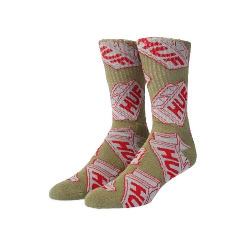 HUF Cinder Black Crew Socks "Tan"