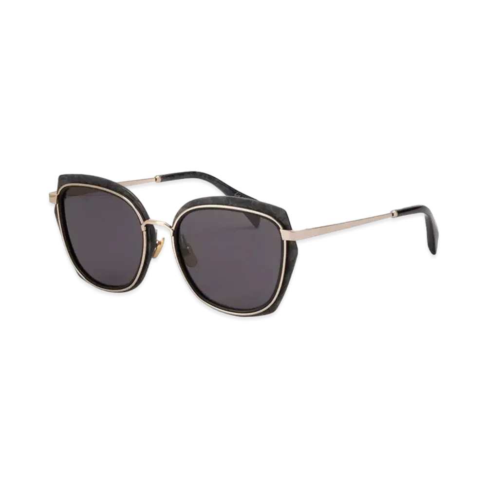 Yohji Yamamoto Pour Homme STAINLESS STEEL ACETATE YY5023 SUNGLASS "Black"