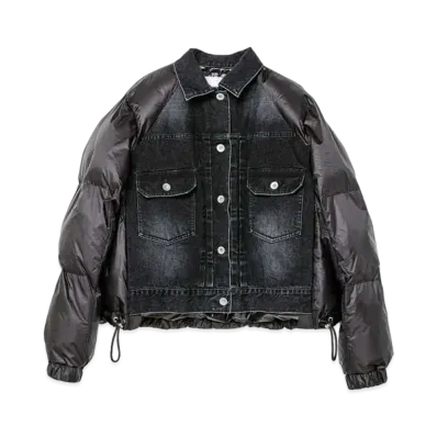 sacai Denim x Nylon Taffeta Puffer Blouson "Black"