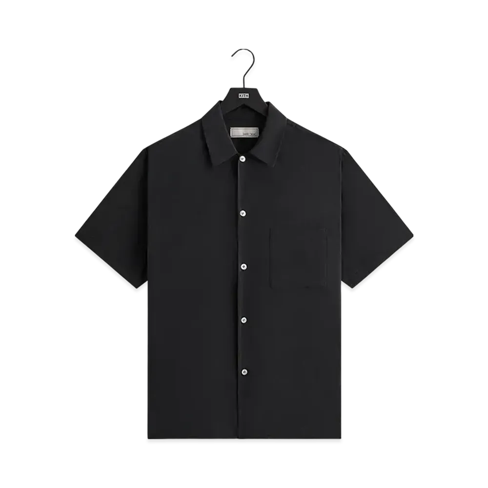 Kith &Kin Silk Habotai Beckham Buttondown "Black"