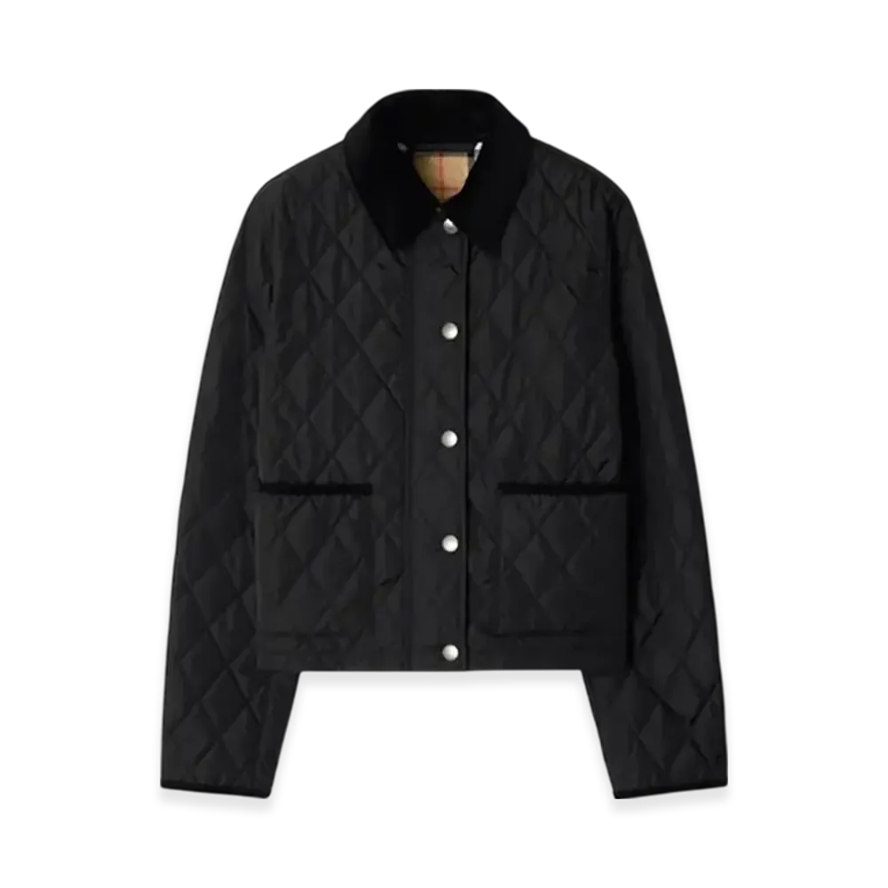 Burberry Cropped Quilting Nylon Jacket "Black/Sand"