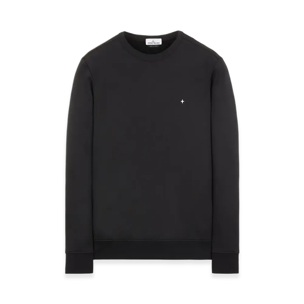 Stone Island 65735 Organic Cotton Polyester Seaqual Yarn Fleece Sweatshirt - 21FW "Black"
