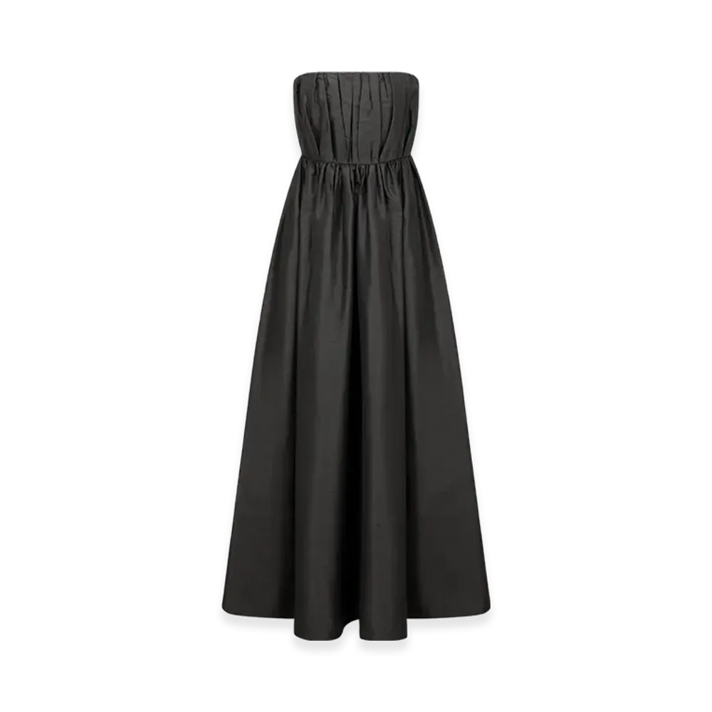 Dior Women's Long Dress Silk Taffeta "Black"