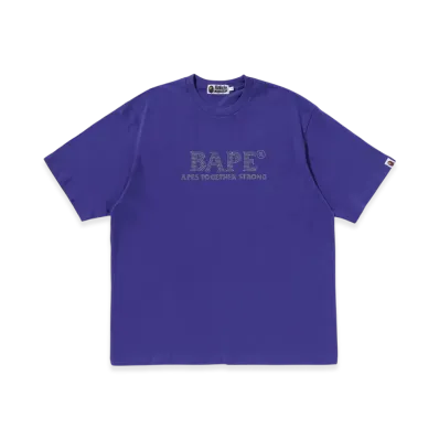 A BATHING APE Rhinestone Bape Logo Relaxed Fit Tee "Purple"