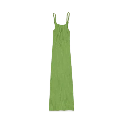 AURALEE Dry Cotton Wide Rib Knit Dress "Sage Green"