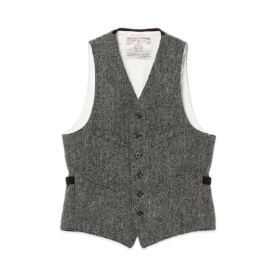 BEAMS Waistcoat Harris Tweed "Gray"