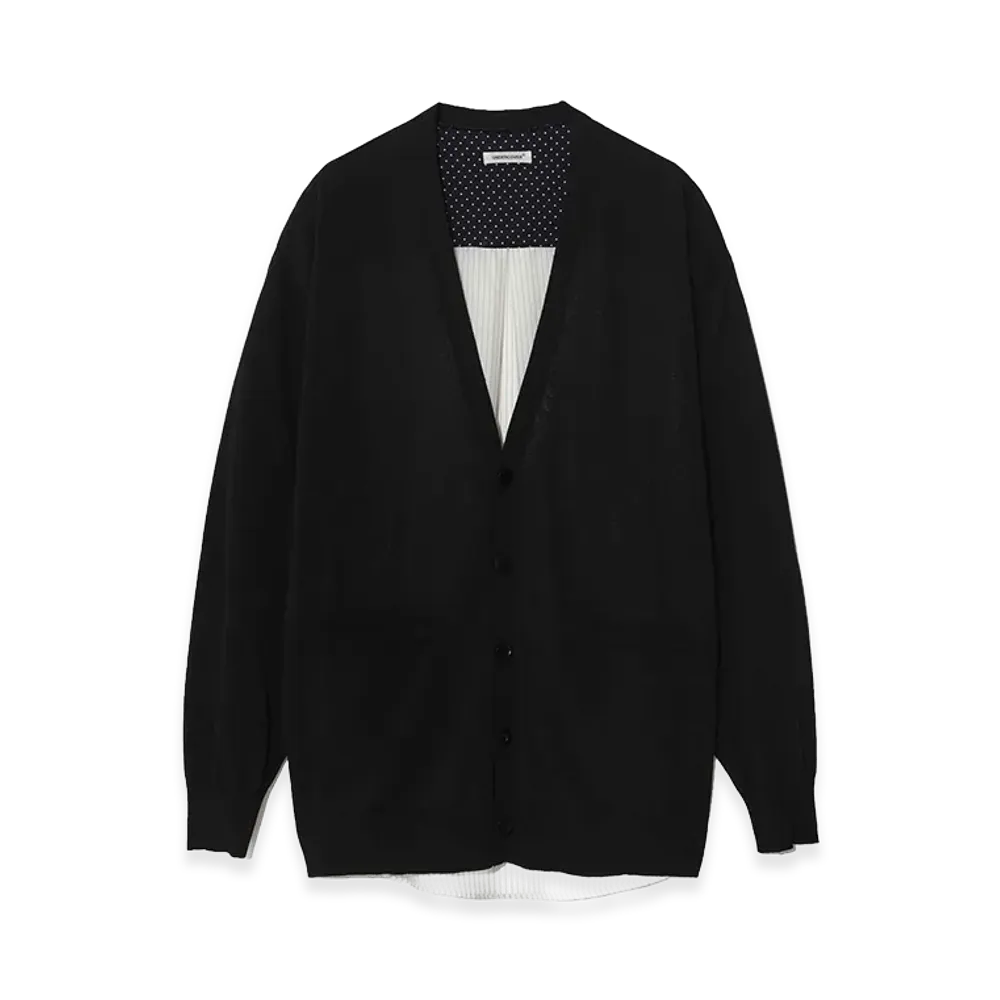 UNDERCOVER Cotton Polyester Knit Cardigan "Black"
