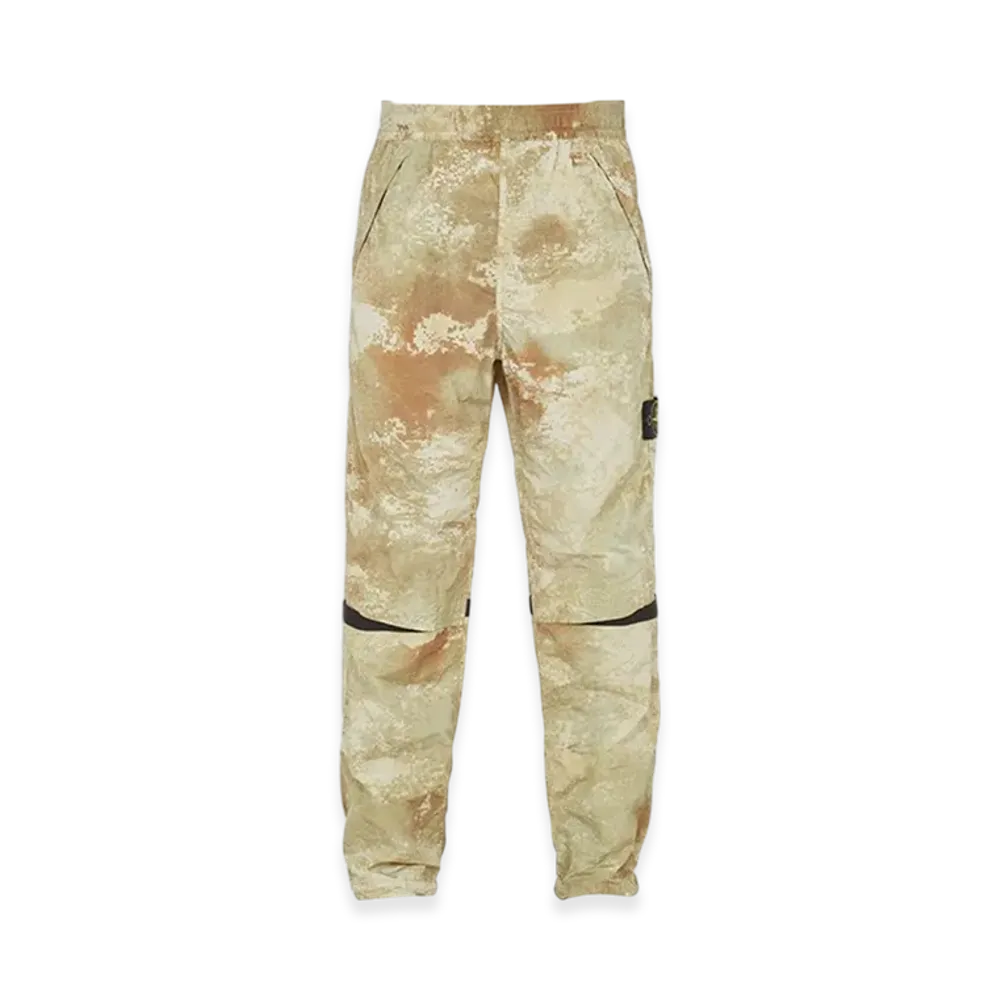 Stone Island 662E1 Dissolving Grid Camo on Econyl Regenerated Nylon Loose Fit Pants - 24SS "Ecru"