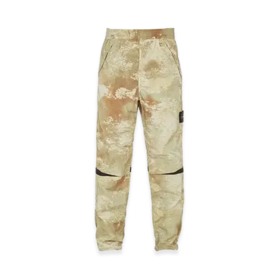 Stone Island 662E1 Dissolving Grid Camo on Econyl Regenerated Nylon Loose Fit Pants - 24SS "Ecru"