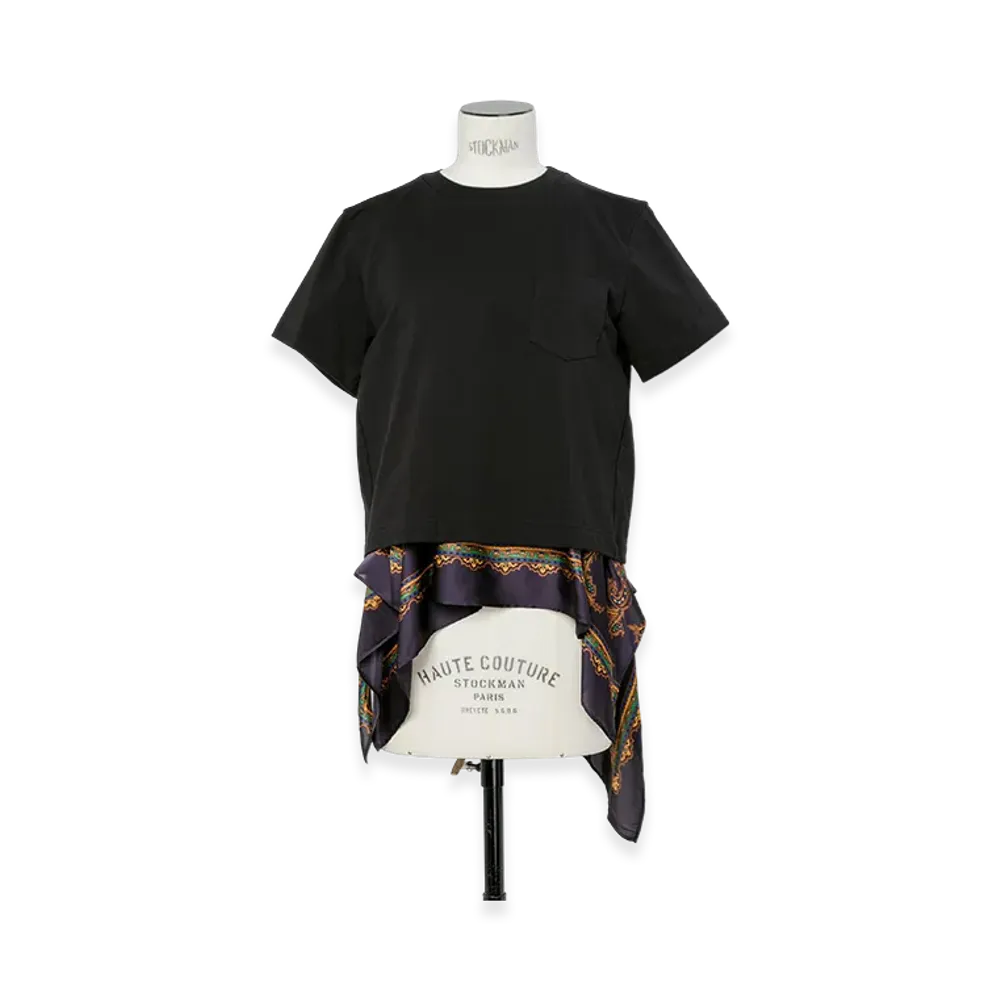 sacai Paisley Print x Cotton Jersey T-Shirt "Black/Navy"