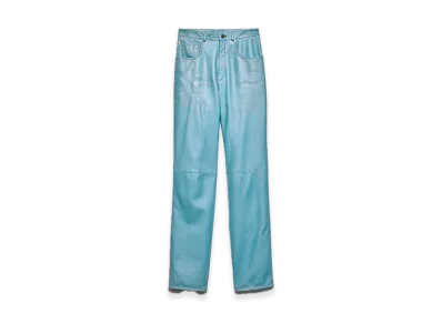 PRADA 5-Pocket Nappa Leather Pants "Blue"