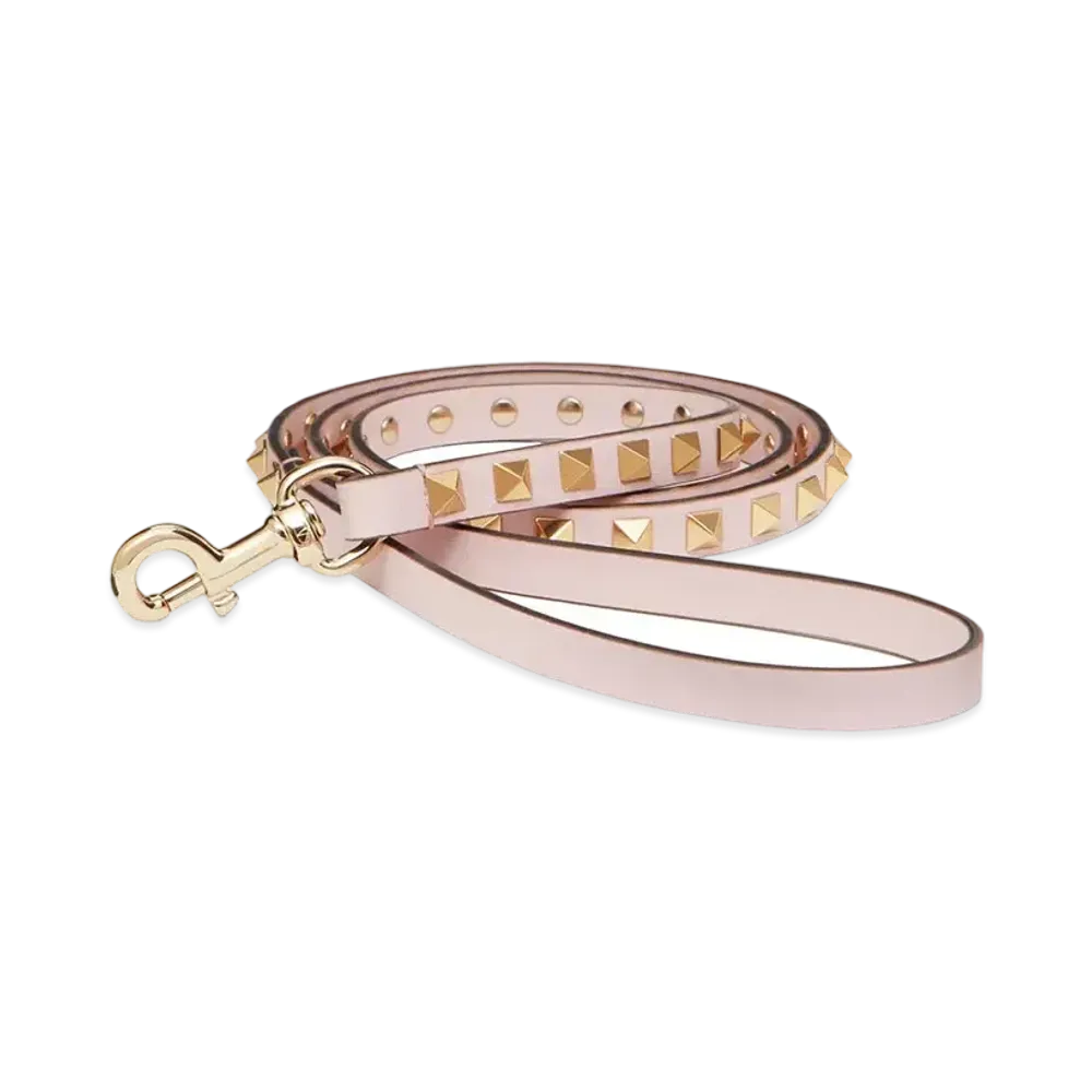 Valentino Rockstud Pet Leash "Rose Quartz"
