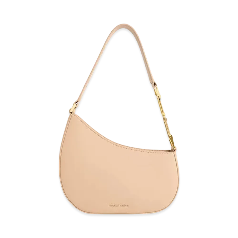 CHARLES & KEITH Asymmetric Shoulder Bag "Beige"