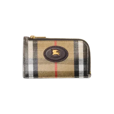 Burberry Women's Highland Zip Card Case "Sand Beige"