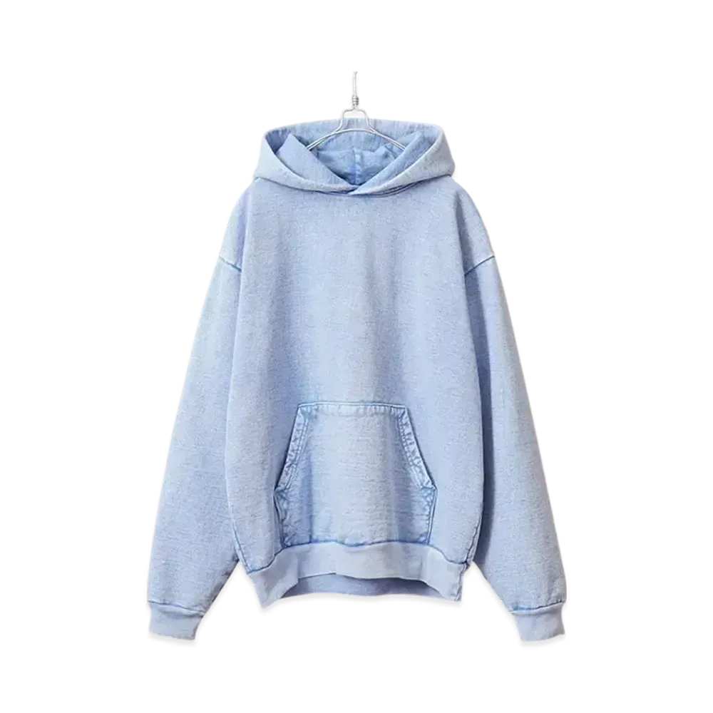 Los Angeles Apparel 14oz Mineral Wash Heavy Fleece Pullover Hoodie Sweat Parka "Arctic"