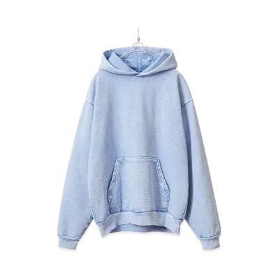 Los Angeles Apparel 14oz Mineral Wash Heavy Fleece Pullover Hoodie Sweat Parka "Arctic"