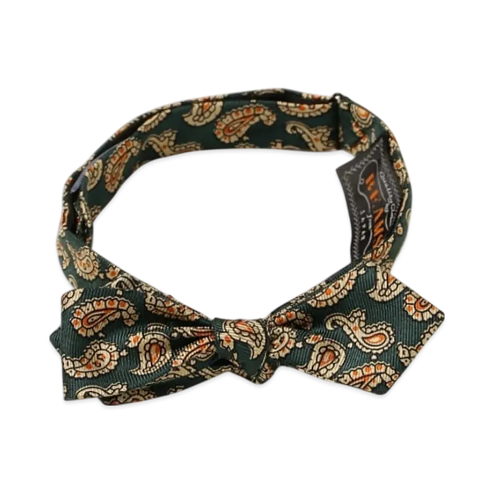 BEAMS Silk Bow Tie Paisley Print "Navy"