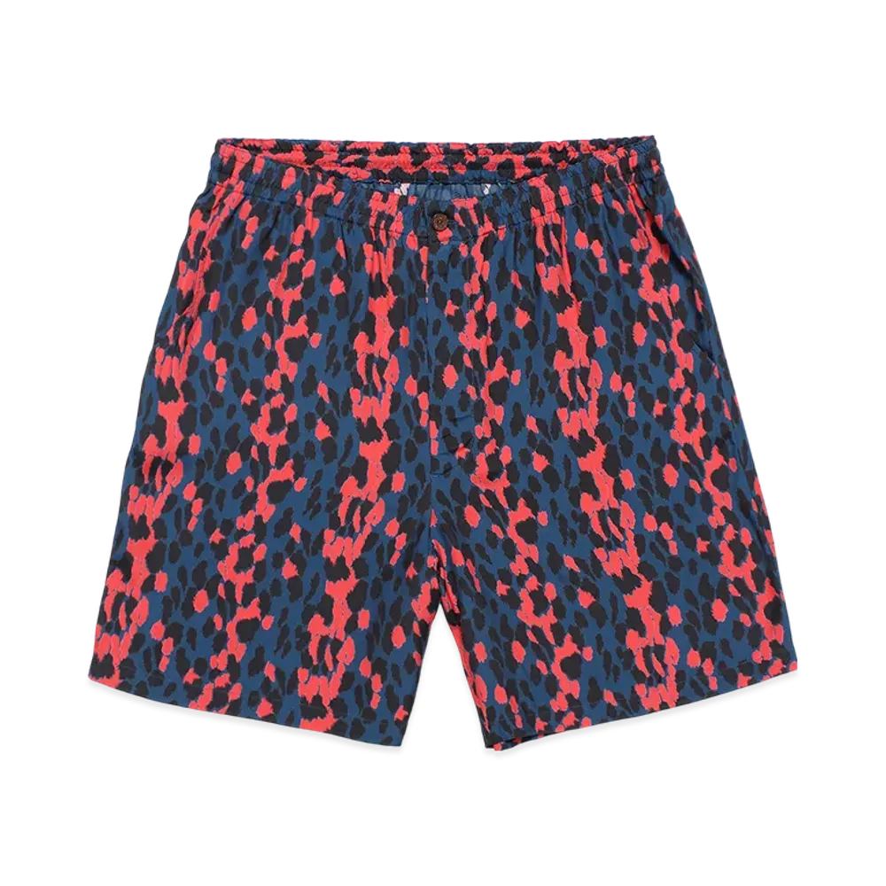 WACKO MARIA Leopard Hawaiian Shorts "Blue"