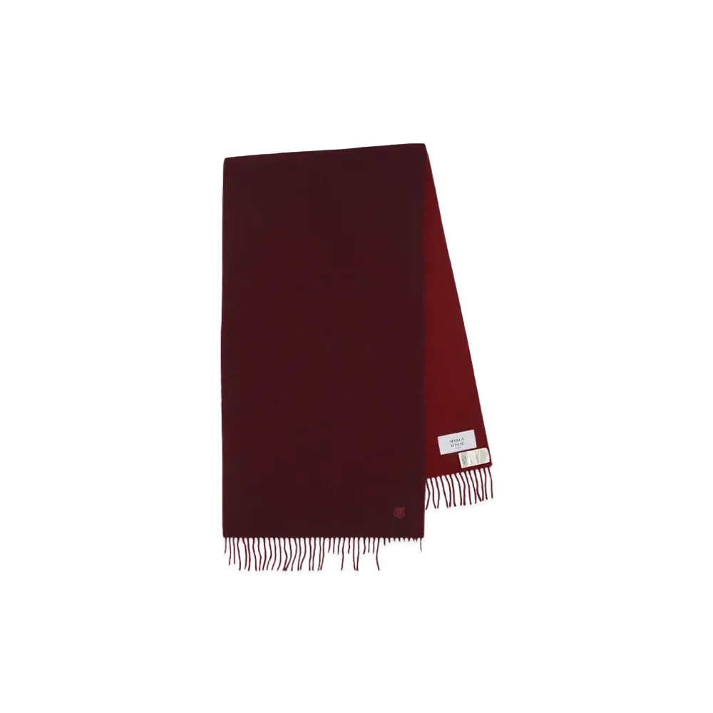 Maison Kitsune Bold Fox Head Double Face Scarf "Redstar"