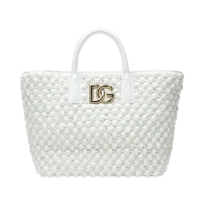 Dolce&Gabbana Shopping Bag Lafia Crochet "White"