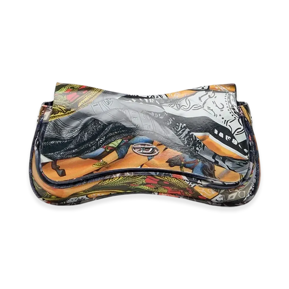 Diesel Play Clutch Play-Glossy Clutch With Print "Orange Blue"