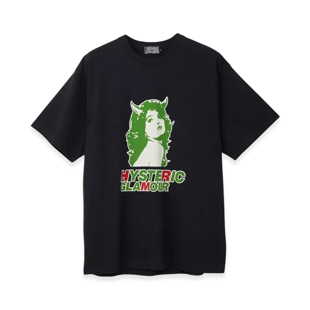 HYSTERIC GLAMOUR 2Tone Devil T-Shirt "Black"