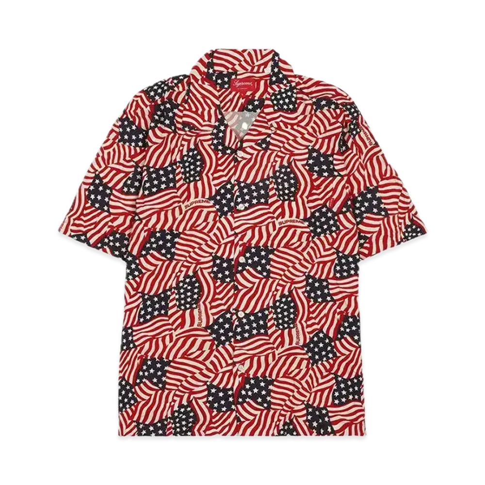 Supreme Flags Rayon S/S Shirt "Red"