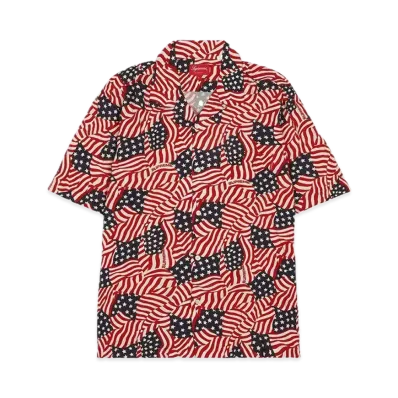 Supreme Flags Rayon S/S Shirt "Red"
