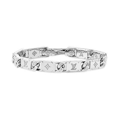 Louis Vuitton Monogram Tied Up Bracelet "Silver"