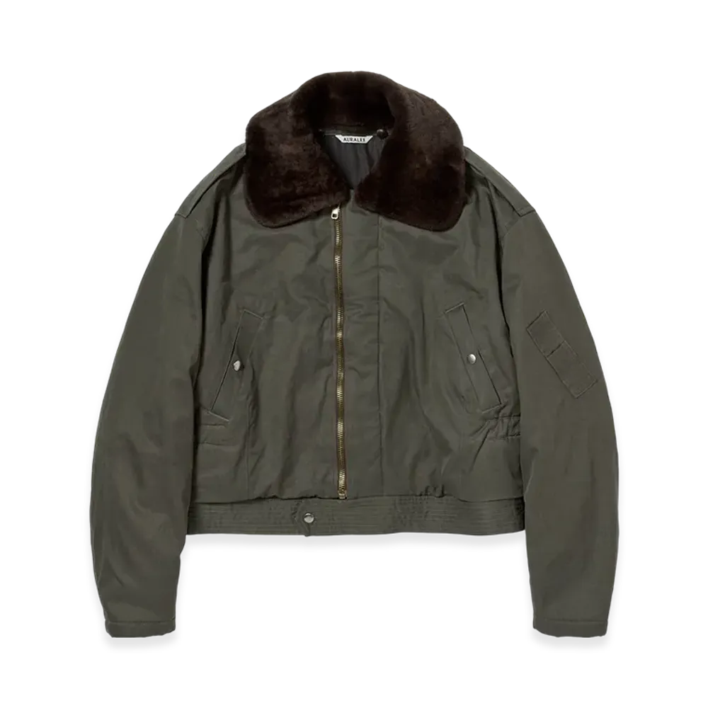 AURALEE Washed Finx Cotton Gabardine Flight Blouson "Deep Olive"