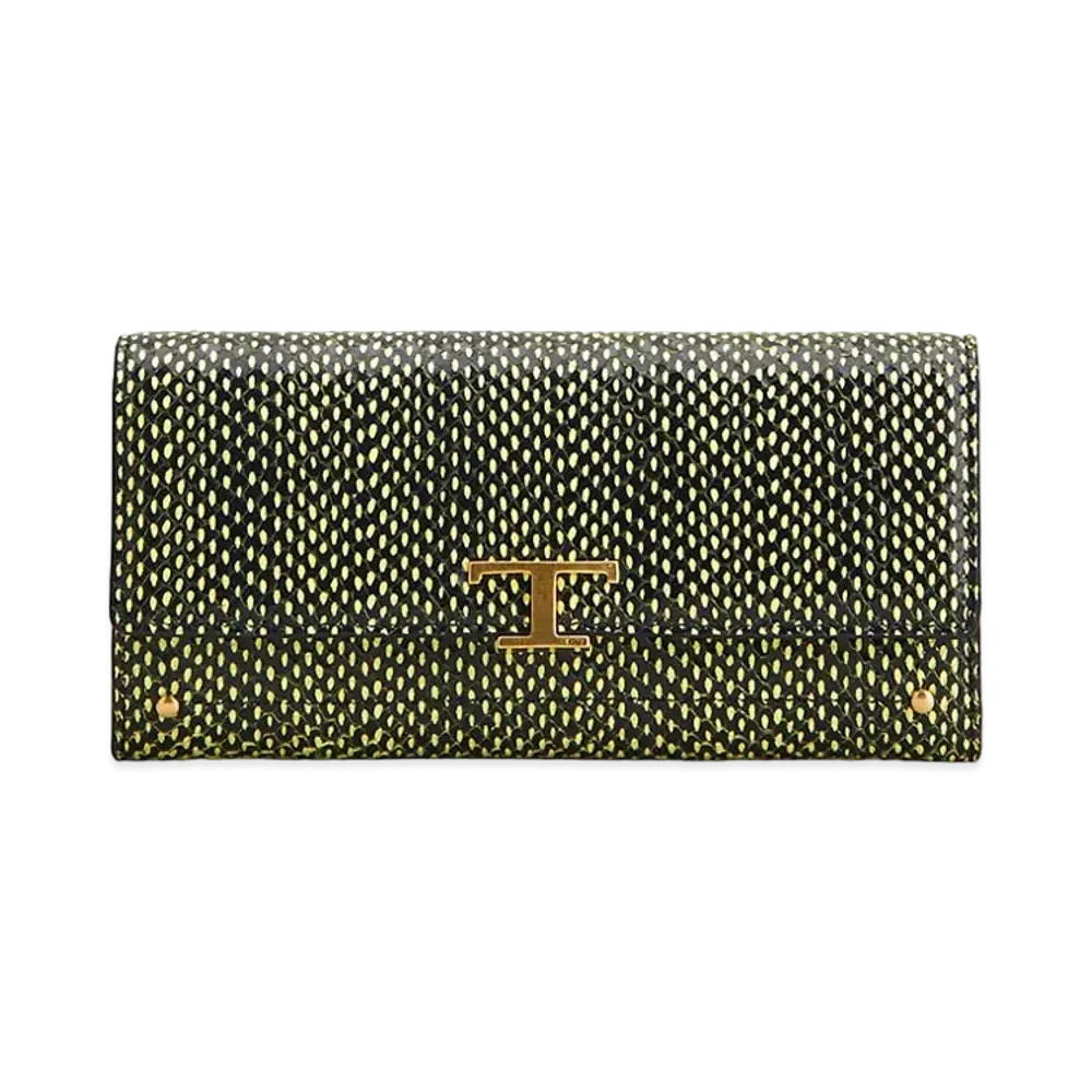 TOD'S Timeles Leather Wallet "Yellow/Black"