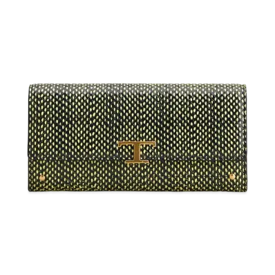 TOD'S Timeles Leather Wallet "Yellow/Black"