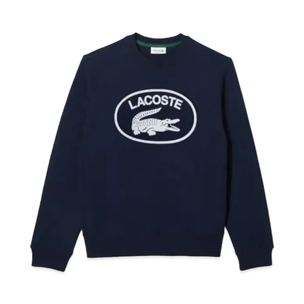 LACOSTE Flocky Oval Clock Crew Neck Sweat "Navy"