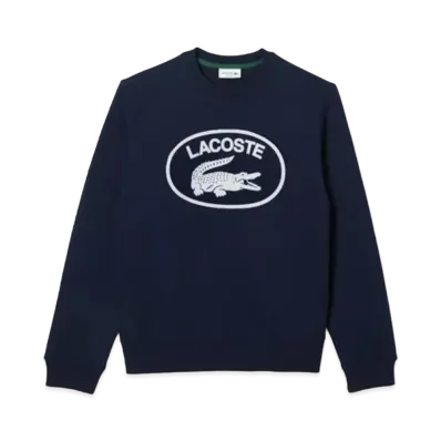 LACOSTE Flocky Oval Clock Crew Neck Sweat "Navy"