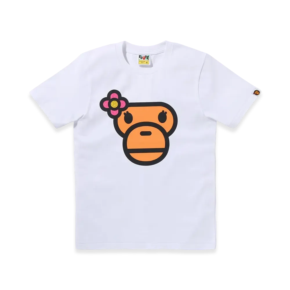 A BATHING APE Crystal Stone Lisa Face Tee "White"