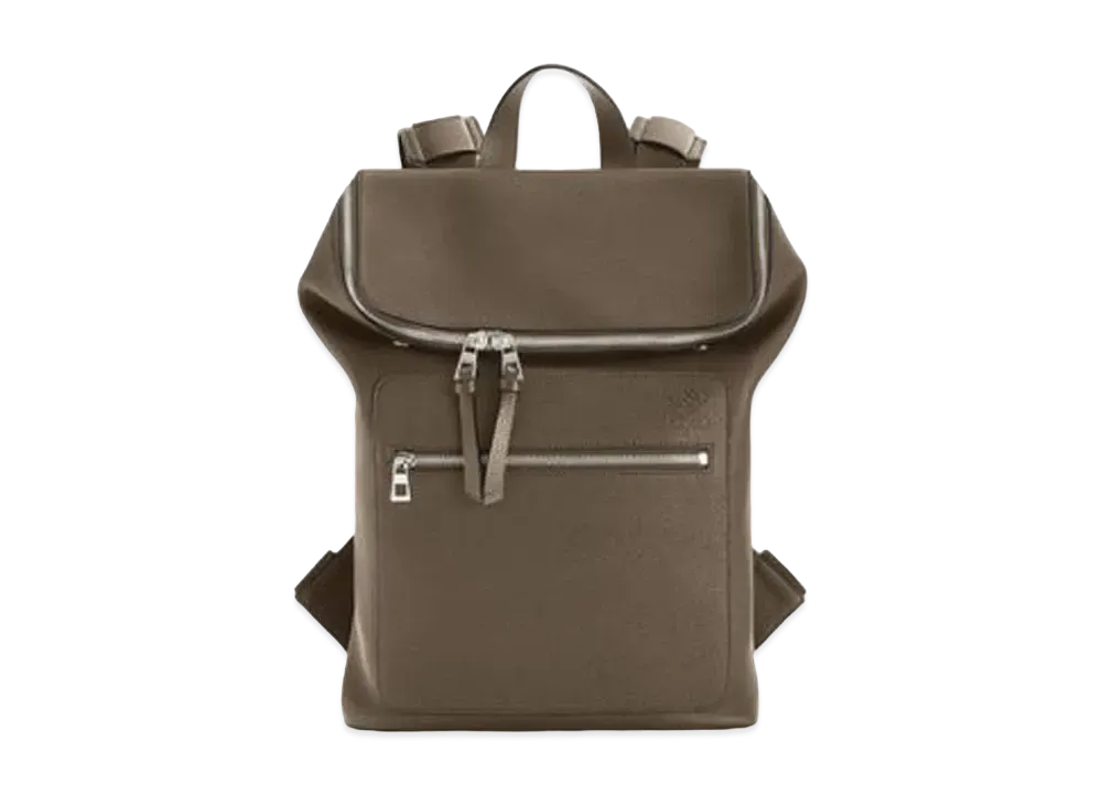 LOEWE Slim Goya Backpack In Soft Grained Calfskin "Dark Moss"