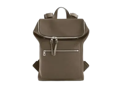 LOEWE Slim Goya Backpack In Soft Grained Calfskin "Dark Moss"